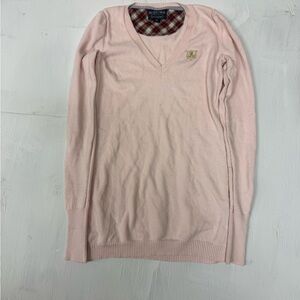 Polo Ralph Lauren preppy Pink V-Neck Sweater